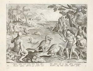 Halbnackte Wilde Indiens verwenden Pelikane zum Fischfang, Tafel 91, Illustration aus 